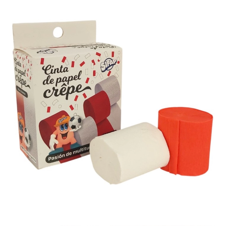 Cinta Crepe Sifap Pasion de Multitudes Rojo - Blanco Art.5305